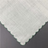 Set of 12 Fshion Table Napkins Dinner Napkins White Irish 100% Linen Tea Napkins with Color Embroidered Scalloped Edges