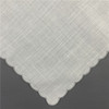 Set of 12 Fshion Table Napkins Dinner Napkins White Irish 100% Linen Tea Napkins with Color Embroidered Scalloped Edges