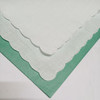Set of 12 Fshion Table Napkins Dinner Napkins White Irish 100% Linen Tea Napkins with Color Embroidered Scalloped Edges