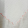 Set of 12 Fshion Table Napkins Dinner Napkins White Irish 100% Linen Tea Napkins with Color Embroidered Scalloped Edges