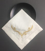 Set of 12 Fashion Wedding Napkins white Hemstitched linen Table Napkin with Gold Embroidered Floral Dinner Napkins 18x18-inch