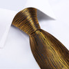 Luxury Black Gold Paisley Striped Floral Silk Men's Tie Set Handkerchief Cufflinks Wedding Party Accessories Groom Gift for Men