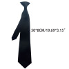 50x8cm Mens Uniform Solid Black Color Imitation Silk Clip-On Pre-Tied Neck Ties for Police Security Wedding Funeral