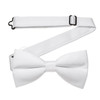 Satin White Pre-tied Bowtie for Father and Son Wedding Family Party Adjustable Men's Bow Tie Boy Butterfly Knots галстук Gifts