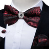 Unique Designer White Pre-tied Bowtie with Jewel ring Wedding Men's Bow Tie Butterfly Knot for Business галстук Handkeechief Set