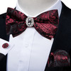 Unique Designer White Pre-tied Bowtie with Jewel ring Wedding Men's Bow Tie Butterfly Knot for Business галстук Handkeechief Set