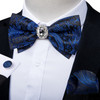 Unique Designer White Pre-tied Bowtie with Jewel ring Wedding Men's Bow Tie Butterfly Knot for Business галстук Handkeechief Set