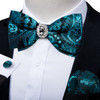 Unique Designer White Pre-tied Bowtie with Jewel ring Wedding Men's Bow Tie Butterfly Knot for Business галстук Handkeechief Set