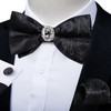 Unique Designer White Pre-tied Bowtie with Jewel ring Wedding Men's Bow Tie Butterfly Knot for Business галстук Handkeechief Set