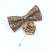 New Cork Wood Bow Tie Set Men's Novelty Handmade Floral Solid Color Bowtie Brooch For Groom Wedding Party Retro Suit Accessories