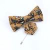 New Cork Wood Bow Tie Set Men's Novelty Handmade Floral Solid Color Bowtie Brooch For Groom Wedding Party Retro Suit Accessories