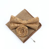 New Cork Wood Bow Tie Set Men's Novelty Handmade Floral Solid Color Bowtie Brooch For Groom Wedding Party Retro Suit Accessories