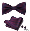 2023 New Design Jacquard Holiday Butterfly Bow Tie Pocket Squares Set Bowtie Handkerchief Cufflink Men Shirt Accessories