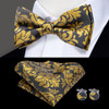 Hi-Tie 60 Color Classic Bow Ties for Men Silk Butterfly Pre-Tied Male Bowtie Pocket Square Cufflinks Set Jacquard Paisley Floral