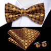 Hi-Tie 60 Color Classic Bow Ties for Men Silk Butterfly Pre-Tied Male Bowtie Pocket Square Cufflinks Set Jacquard Paisley Floral