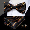 Hi-Tie 60 Color Classic Bow Ties for Men Silk Butterfly Pre-Tied Male Bowtie Pocket Square Cufflinks Set Jacquard Paisley Floral