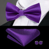 Hi-Tie 60 Color Classic Bow Ties for Men Silk Butterfly Pre-Tied Male Bowtie Pocket Square Cufflinks Set Jacquard Paisley Floral