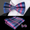 Hi-Tie 60 Color Classic Bow Ties for Men Silk Butterfly Pre-Tied Male Bowtie Pocket Square Cufflinks Set Jacquard Paisley Floral