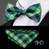 Hi-Tie 60 Color Classic Bow Ties for Men Silk Butterfly Pre-Tied Male Bowtie Pocket Square Cufflinks Set Jacquard Paisley Floral