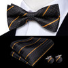 Hi-Tie 60 Color Classic Bow Ties for Men Silk Butterfly Pre-Tied Male Bowtie Pocket Square Cufflinks Set Jacquard Paisley Floral