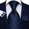 Hi-Tie Blue Business Solid 100% Silk Men's Tie NeckTie 8.5cm Ties for Men Formal Luxury Wedding High Quality Gravata