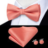 Hi-Tie Pink Gold Green Black Burgundy Silk Boys Bow Tie Hanky Cufflinks Set Pre-tied Butterfly Knot Bowtie for Children Teenager