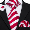 Fashion Silk Men Tie Set Red Burgundy Solid Paisley Striped Plaid Floral Necktie Handkerchief Cufflinks Wedding Business