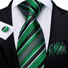 New Formal Ties Classic 100% Silk Blue Striped Necktie Handkerchief Cufflinks Gift For Men Wedding Tie Cravate Gravatas DiBanGu