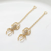 2PCS Spider Pendant Chain 14K Gold Plated Brass Inlaid Zirconia Making Supplies DIY Material Accessories