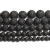 Wholesale 4-14mm Natural Black Volcanic Lava Stone Round Beads 15" Pick Size For Jewelry Making diy Bracelet