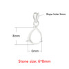 925 Sterling Silver Blanke Pendant Fit 5x7 6x8 7x9 8x10 8x12MM Bracket Tray DIY Setting Cabochon Jewelry Making Accessories