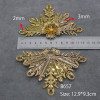 Metal Filigree DIY Luxurious Crown moiré Flower Vine Iron Sheets Material Chinese Wedding Fan Accessories For Halo Decorate