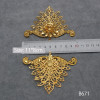 Metal Filigree DIY Luxurious Crown moiré Flower Vine Iron Sheets Material Chinese Wedding Fan Accessories For Halo Decorate