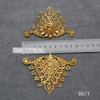 Metal Filigree DIY Luxurious Crown moiré Flower Vine Iron Sheets Material Chinese Wedding Fan Accessories For Halo Decorate