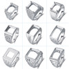 10x14 11x11 12x16 MM Men's And Women's Gem Opening Rings Blank Base Bracket DIY Setting Jewelry Findings Making Accessories