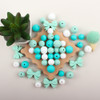 50Pcs/Set Silicone Focal Beads Bow Round Baby Silicone Beads For Jewelry Necklaces Making DIY Bracelet Keychain Pen Accessories