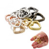 5Pcs/lot Peach Heart Shape Metal Spring Clasp Hooks Carabiner Key Ring Connectors For DIY Keychain Jewelry Making Accessories