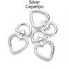 5Pcs/lot Peach Heart Shape Metal Spring Clasp Hooks Carabiner Key Ring Connectors For DIY Keychain Jewelry Making Accessories