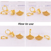 4 pcs/20 pcs DIY Ear clips wave head screw spring resin ear clips without pierced earrings converter DIY jewelry accessories