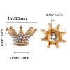 New 5PCS Shiny Diamond Crown Beads DIY Pen Bead Phone Key Chain Necklace Earrings Bracelet Alloy 3D Crown Jewelry Accessories