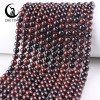 Zhe Ying New Orange Garnet Stone Beads Round Loose Gemstone Beads for Jewelry Making Bracelet Necklace DIY Accessories