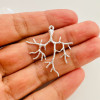 1Pcs 925 Sterling Silver 21 * 31mm Tree Branch Blank Base Pendants For Cabochon Cameo DIY Necklace Jewelry Making Accessories