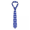White Fleur De Lis Iris Deep Blue Background Tie Ties Hip-Hop Street Cravat Wedding Necktie Polyester