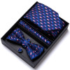 Nice Handmade Bow Tie Handkerchief Pocket Squares Cufflink Set Necktie Box Paisley Sliver Fit Workplace