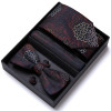 Nice Handmade Bow Tie Handkerchief Pocket Squares Cufflink Set Necktie Box Paisley Sliver Fit Workplace