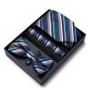 Nice Handmade Bow Tie Handkerchief Pocket Squares Cufflink Set Necktie Box Paisley Sliver Fit Workplace