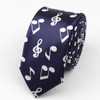 Classic Fashion Men's Skinny Tie Colorful Musical Notes Printed Piano Guitar Polyester 5cm Width Necktie Party Gift Accessory