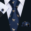 Barry.Wang Purple Silk Bat Tie For Men Novelty Animal Black Stripe Ncektie Pocket Square Cufflinks Set Wedding Party FA-6210