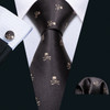 Barry.Wang Purple Silk Bat Tie For Men Novelty Animal Black Stripe Ncektie Pocket Square Cufflinks Set Wedding Party FA-6210