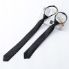 Black Unisex Zipper Ties Retro Silky Narrow Neck Tie Slim Smooth Women Bow Tie Korean Style Simple Elegant All-match Trendy Tie